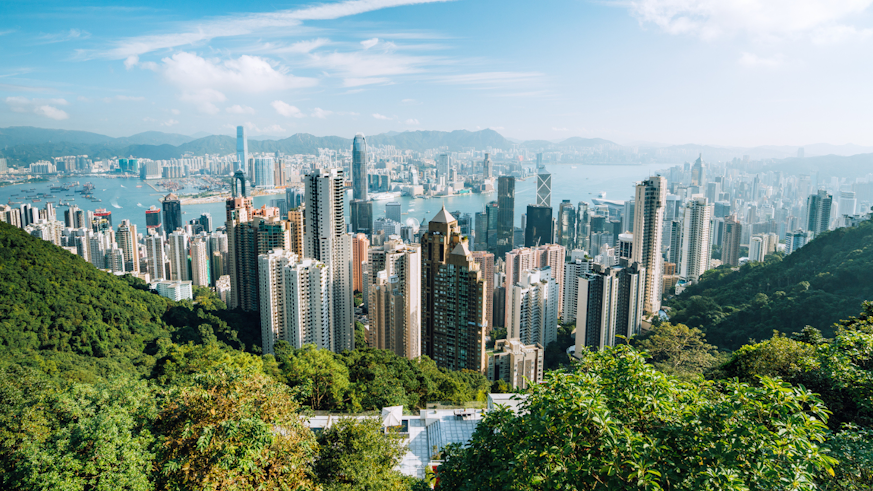 The Hong Kong skyline