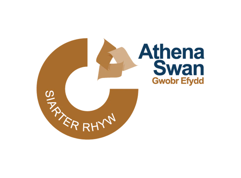 The Athena Swan logo - bronze-coloured circular logo with Athena Swan in text