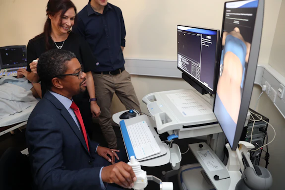Vaughan Gething using ultrasound