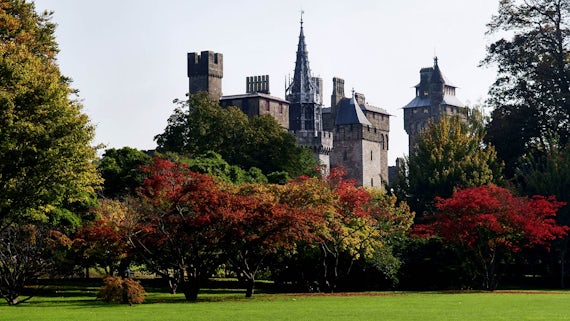 View of Cardiff Castle from Bute Park