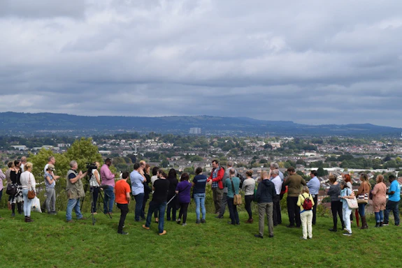 Crowd on CAER hillfort site