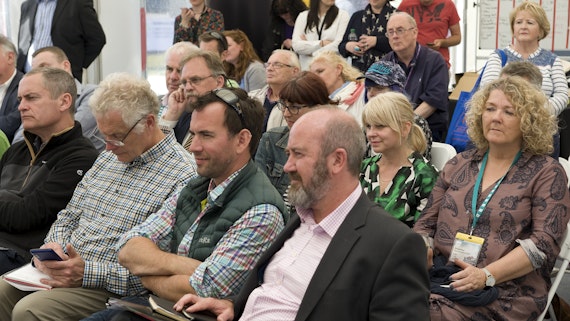 Audience members in a Cardiff University event at the Eisteddfod