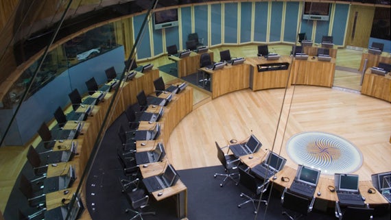 Welsh Assembly debating chamber