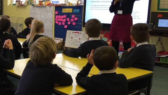 Students learn Chinese as part of Sully Primary School's China Week 2018