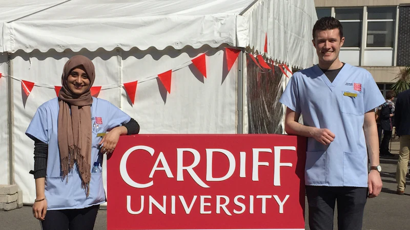 Students on Open Day at the marquee