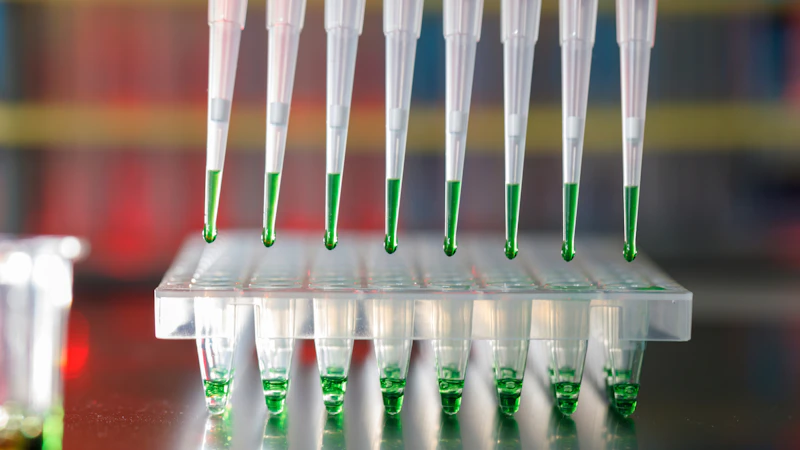 Image of liquid in pipettes