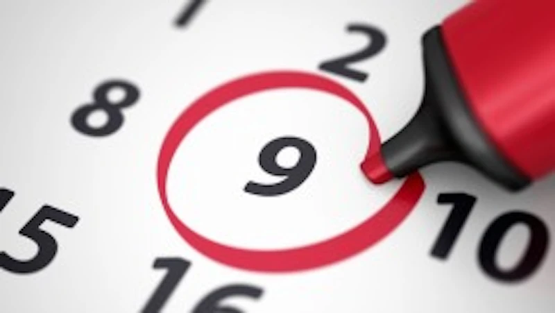 Image of a calendar with a date circled