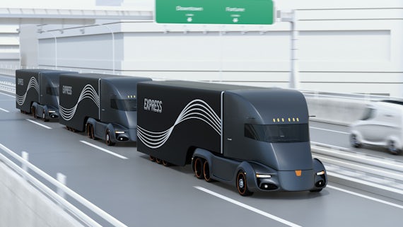 Simulated image of lorries 