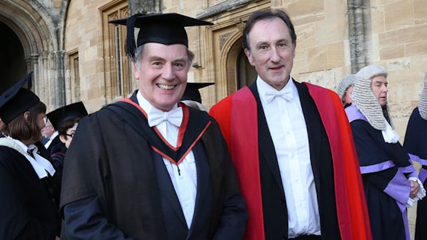 Professor Doe with Pro-Vice Chancellor of Oxford University, the Revd Dr Ralph Waller.