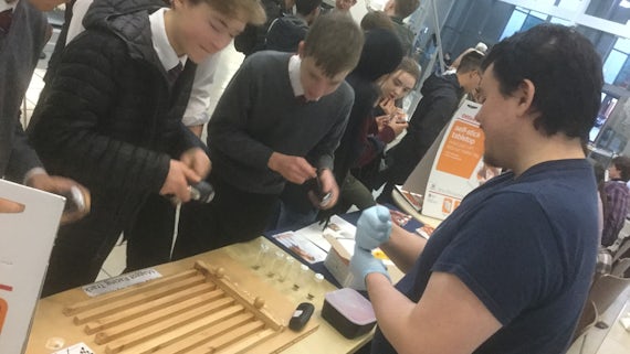 A Level students participating in the CITER maggot racing activity