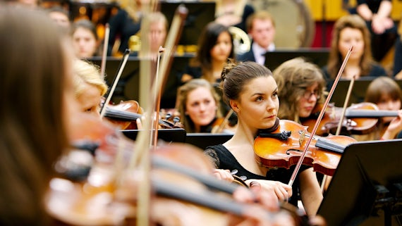 Violin in orchestra