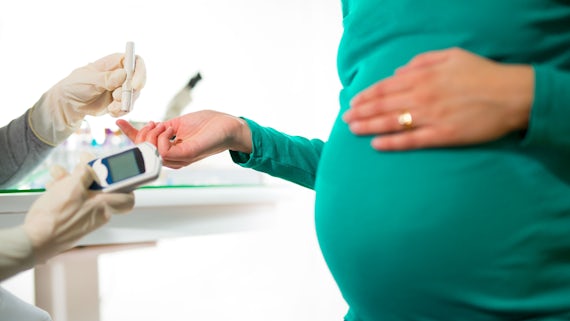 Pregnant woman having a GD test