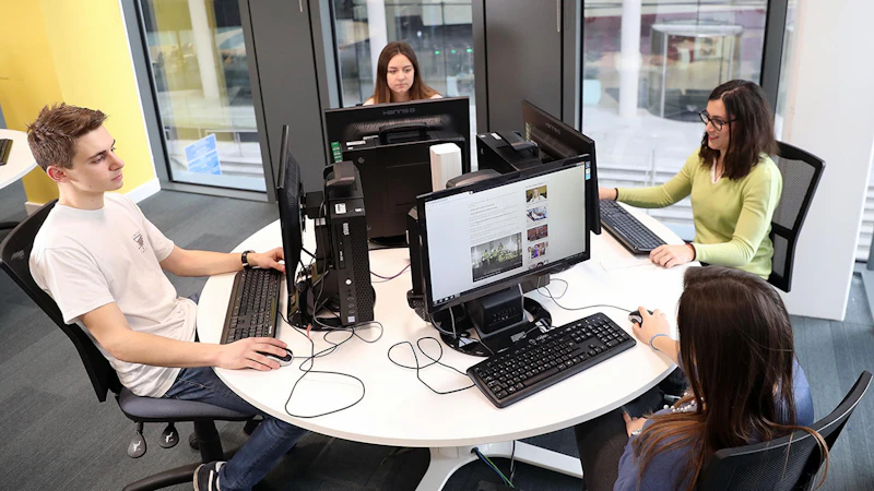 Our all-new computer suites have the tools and apps you’ll need to deliver project coursework. 