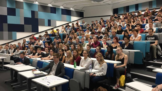 Undergraduate students in the newly refurbished Large Chemistry Lecture Theatre