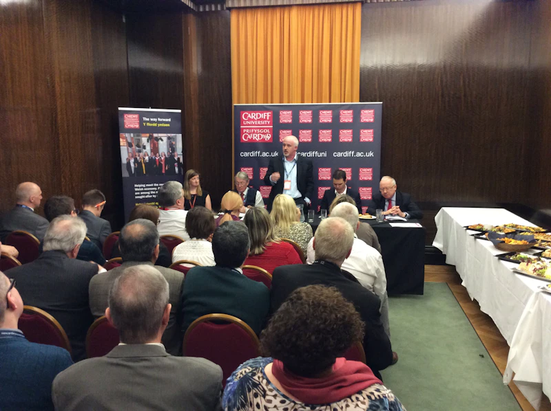 Delegates at the Welsh Labour conference listening to a panel debate
