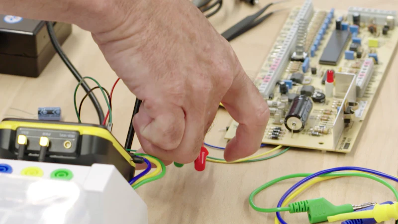 A persons hand using electronics