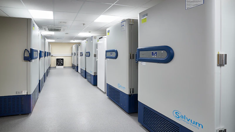 Biobank freezer room -80 degrees
