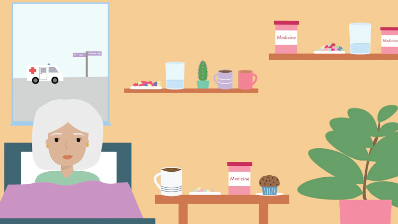 Graphic of elderly women