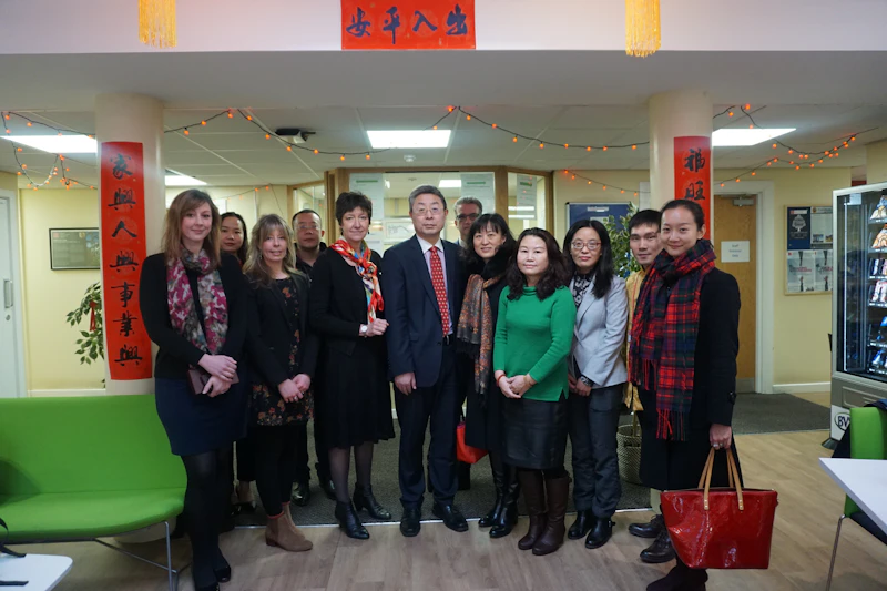 Minister Ma Hui and staff from Cardiff Confucius Institute