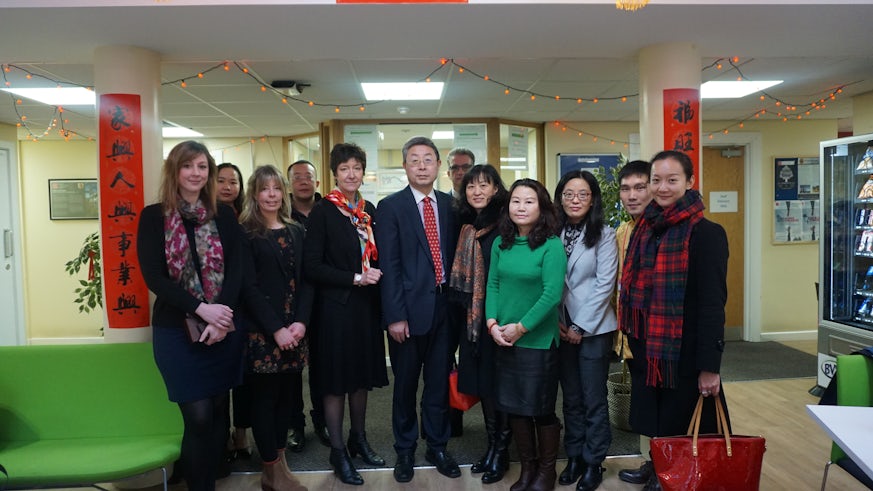 Minister Ma Hui and staff from Cardiff Confucius Institute