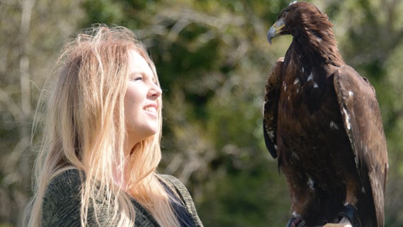 Sophie-lee Williams with a golden eagle