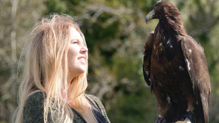 Sophie-lee Williams with a golden eagle