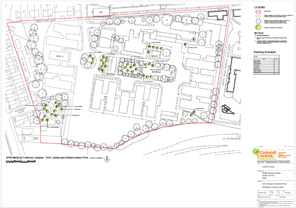 A top-down plan of Heath Park
