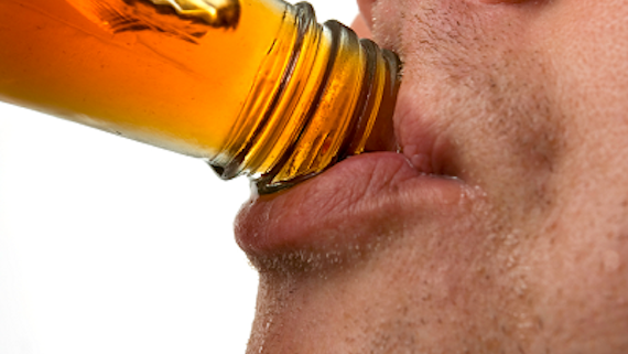 Man drinking beer