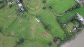 Aerial photograph of the 2011 excavation trenches