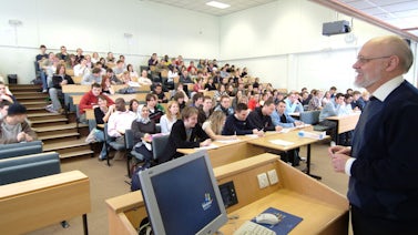 Mathematics lecture room with students